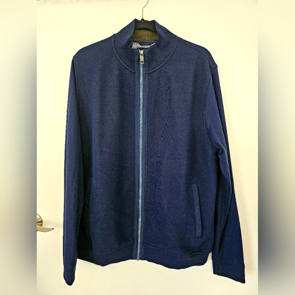 Ted Baker Navy Blue Full Zip Knit Jacket